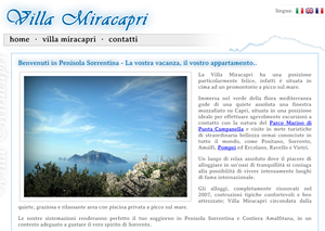 Sito Web Vetrina - Villa Miracapri - Alastyn S.r.l.